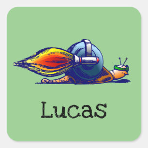 autocollant escargot fusée