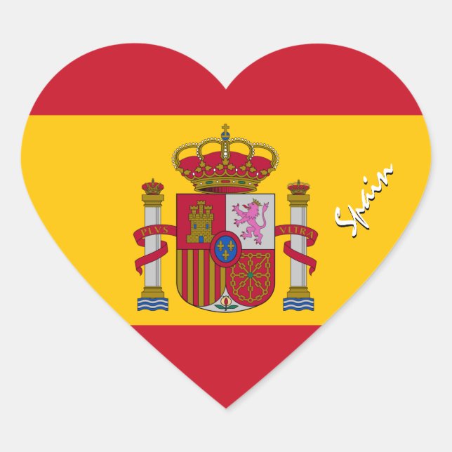Autocollant Espagne, Cœur, Drapeau Espagnol Patrio (Devant)