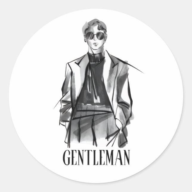 Autocollant esthétique gentleman (Devant)