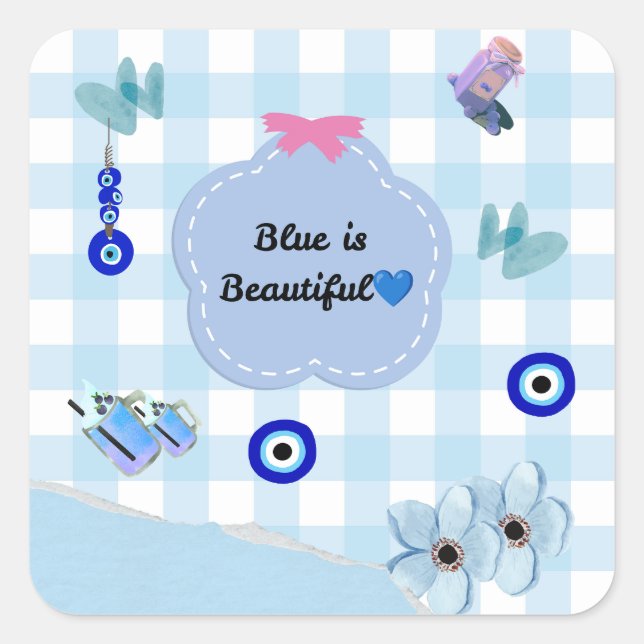 Autocollant esthétique mignon Blue Is Beautiful 💜 (Devant)