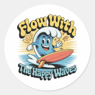 Autocollant Étanche Flow With The Happy Waves