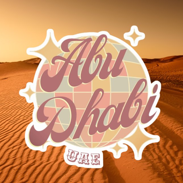 Autocollant étiquette Abu Dhabi City UAE (Créateur téléchargé)
