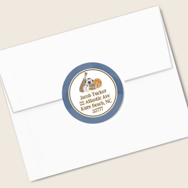 Autocollant étiquette adresse de retour bleu aquar (Créateur téléchargé)