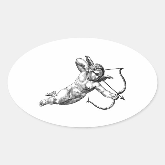 Autocollant Étiquette Amour Cupidon Chérubin Vinta (Devant)