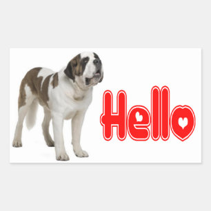 Autocollant / Étiquette Bonjour Chiot Saint-Bernar
