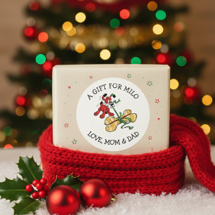 Autocollant étiquette cadeau Chien Mignon pour Enf