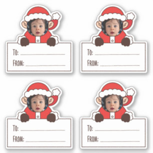 Autocollant Étiquette Cadeau Père Noël