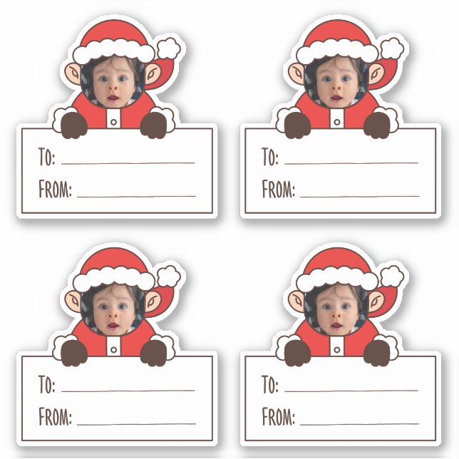 Autocollant Étiquette Cadeau Père Noël (Devant)