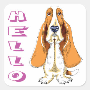 Autocollant / Étiquette Chien Basset Hound