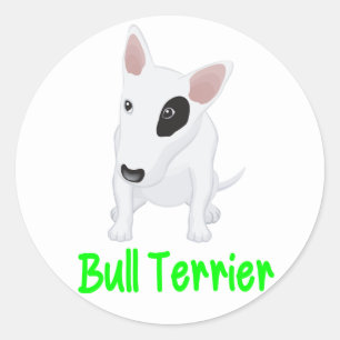 Autocollant / Étiquette Chien Bull Terrier Bleu