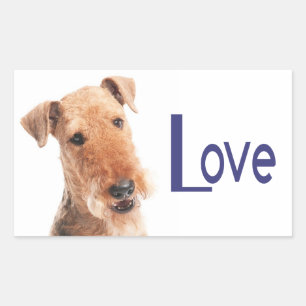 Autocollant / Étiquette Chien chiot Airedale Terri