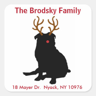 Autocollant Étiquette de adresse de Noël carlin