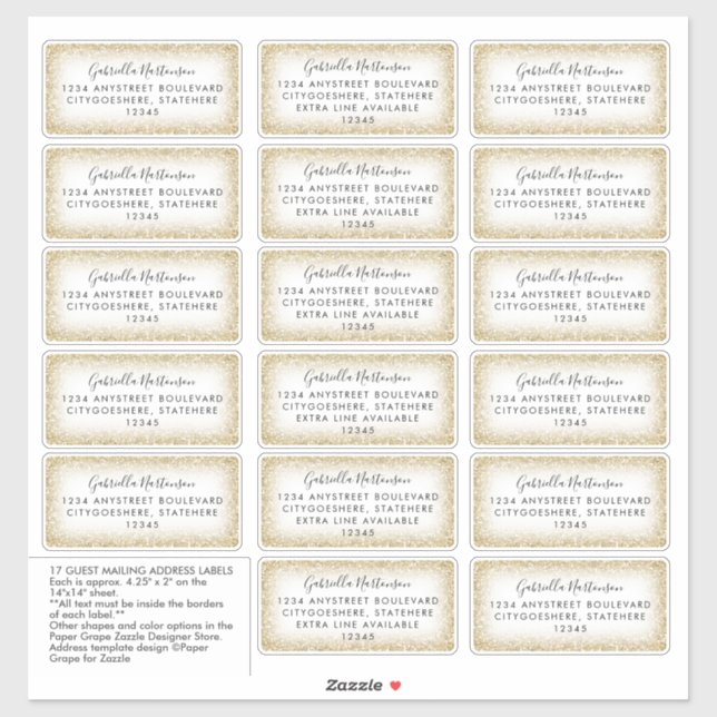 Autocollant Étiquette de adresse de nom de bénéfic (Feuille)