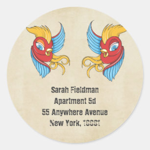 Autocollant Étiquette de adresse de nom d'hirondel