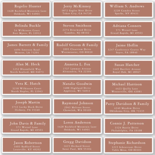 Autocollant étiquette de adresse invité mariage en (Devant)