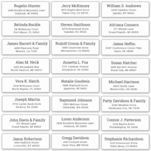 Autocollant étiquette de adresse invité mariage pe