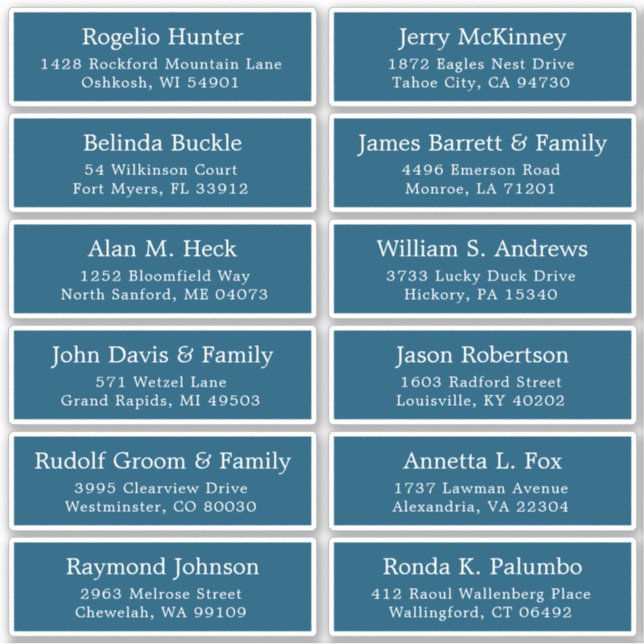 Autocollant étiquette de adresse invité mariage pe (Devant)