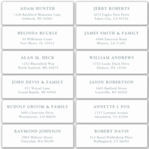 Autocollant étiquette de adresse invité mariage pe