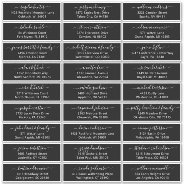 Autocollant étiquette de adresse invité mariage pe (Devant)