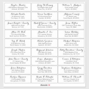 Autocollant étiquette de adresse invité mariage pe