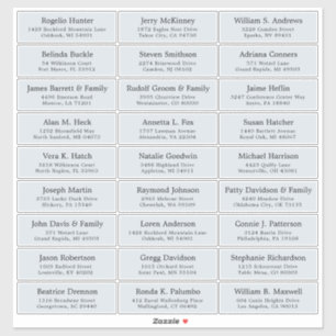 Autocollant étiquette de adresse invité mariage pe