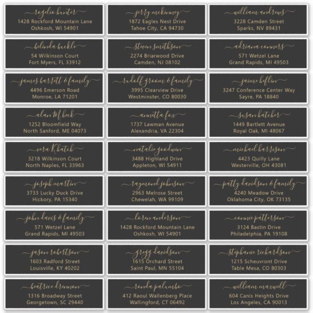 Autocollant étiquette de adresse invité mariage pe (Devant)