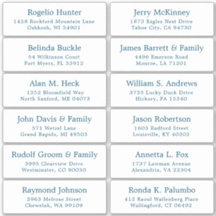 Autocollant étiquette de adresse invité mariage pe