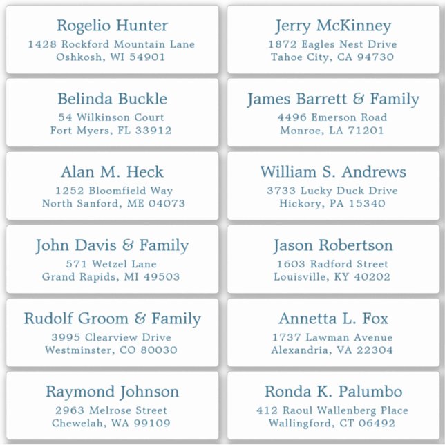 Autocollant étiquette de adresse invité mariage pe (Devant)