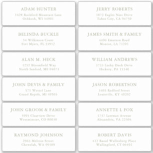 Autocollant étiquette de adresse invité Simple Sag