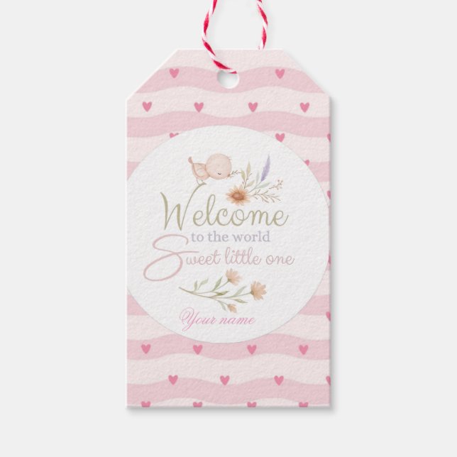 Autocollant / Étiquette de bienvenue pour bébé dou (Devant)