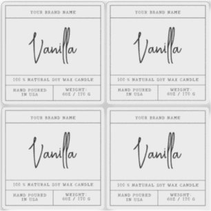 Autocollant étiquette de chandelle moderne transpa