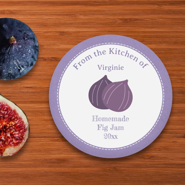 Autocollant Étiquette de confiture de fibre rustiq (Kraft Rustic Fig Jam Label Sticker)