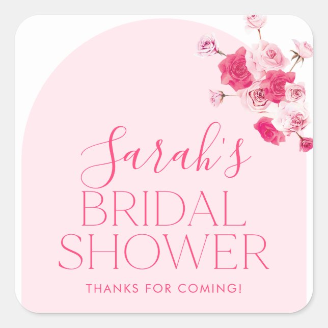 Autocollant Étiquette de Faveur de Mariage Floral  (Devant)