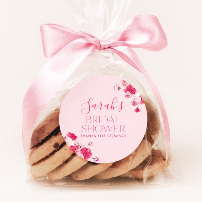 Autocollant Étiquette de Faveur de Mariage Floral  (Créateur téléchargé)