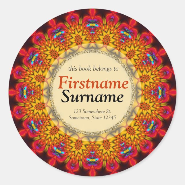 Autocollant Étiquette de livre Motif de la tribu A (Devant)