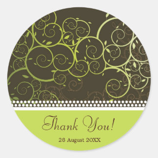 Autocollant Étiquette de Merci de la vigne spirale