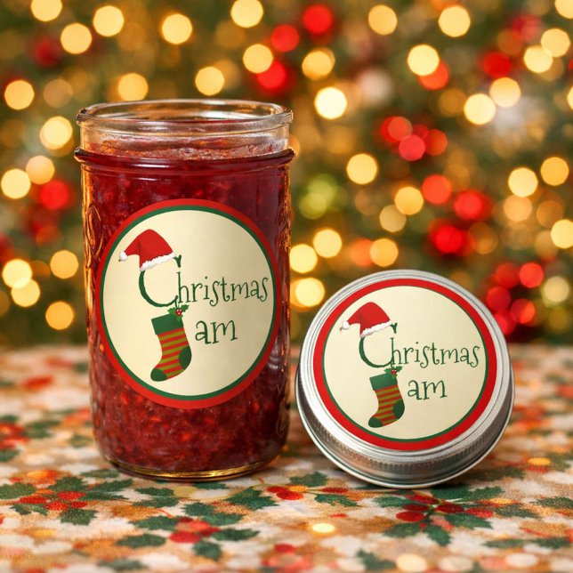 Autocollant Étiquette de Noël Joyeux Festif Fantai (Works for lids or the front of your jars! )