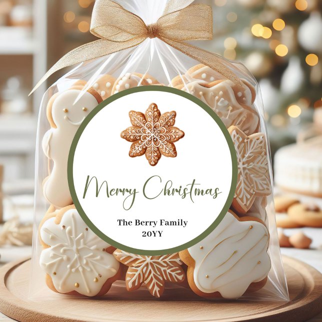 Autocollant Étiquette de Nom de Famille Noël Moder (Modern Neutral Christmas Family Name Sticker Label

)