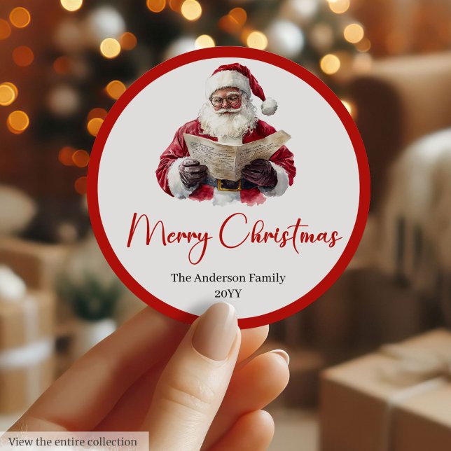 Autocollant Étiquette de Père Noël pour l'emballag (Santa Claus Sticker Label for Christmas Packaging)