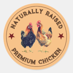 Autocollant Étiquette de poulet levé naturellement