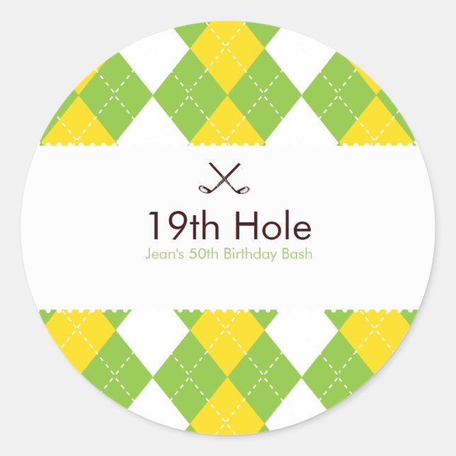 Autocollant Étiquette Jacquard golf (Devant)