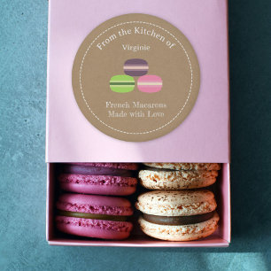 Autocollant Étiquette Kraf & Rustic French Macaron