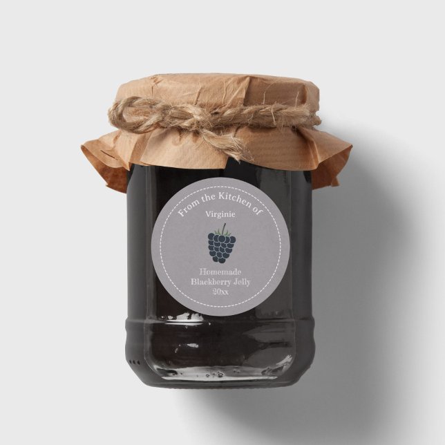Autocollant Étiquette Kraft & Rustic Blackberry Je (Kraft & Rustic Blackberry Jelly Label Sticker)