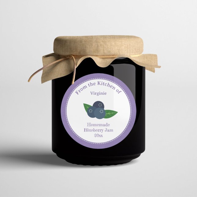 Autocollant Étiquette Kraft Rustic Blueberry (Kraft Rustic Blueberry Jam Label Sticker)