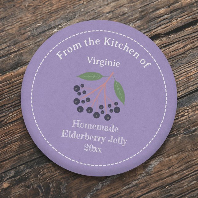 Autocollant Étiquette Kraft & Rustic Elderberry Je (Kraft & Rustic Elderberry Jelly Label Sticker)