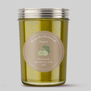 Autocollant Étiquette Kraft & Rustic Gooseberry