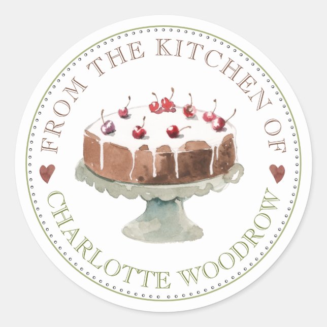 Autocollant Étiquette Nourriture Gâteau Pâtissier  (Devant)