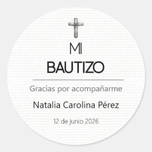 Autocollant Étiquette Personnalisé pour Baptême Ro