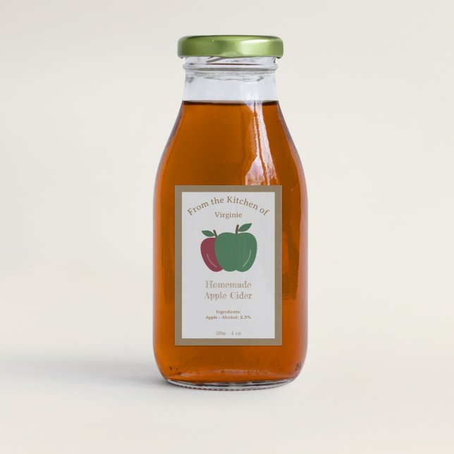 Autocollant Étiquette Rustique à la bouteille de c (Rustic Apple Cider Bottle Label Sticker)