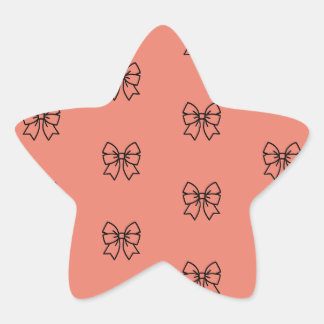 Autocollant étoile à motif noeud coquette rose mig